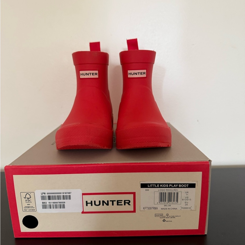 Hunter Kids Red Play Boots